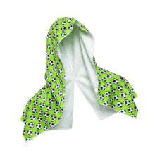 Football Patterned Athletic Towel Lightweight And-Green