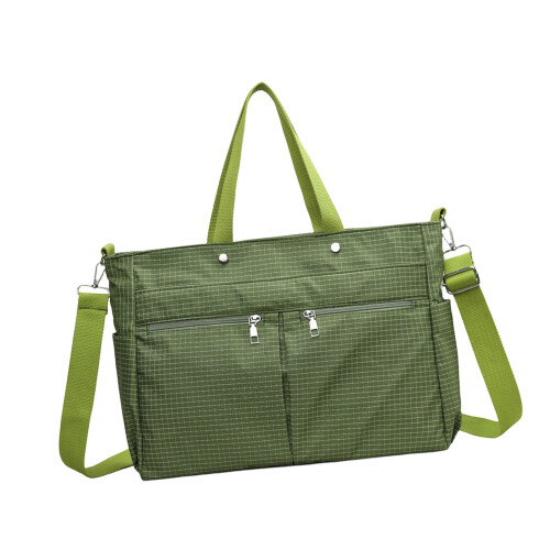 Classical Checkered Shoulder Bag With Multiple Carrying-Green