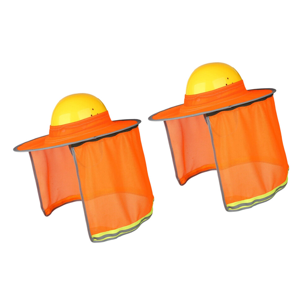 2Pcs High Visibilities Safety Helmet Neck Shade- Orange 7704001216813