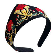 Russische stijl geborduurde haarband elastische stretch-haarband