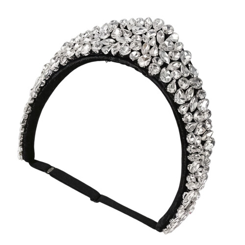 Classical Baroque Design Headband With Sparkling-White