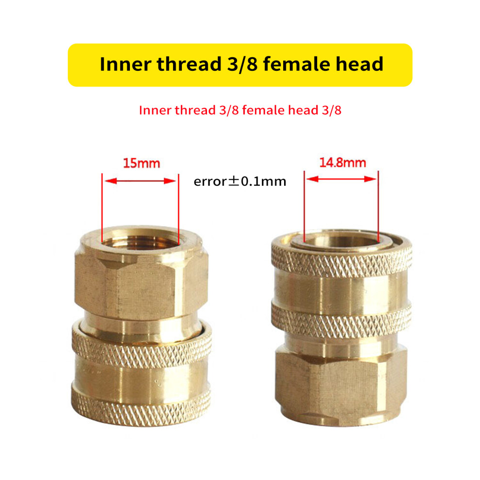 8Pcs 3/8In Brass Quick Connect Kit Pressure Washer 6921394108766