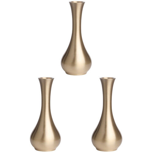 3 Stuks Kleine Vaas Messing