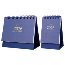 2Stk Schreibtischkalender 2026 Blau Stehkalender