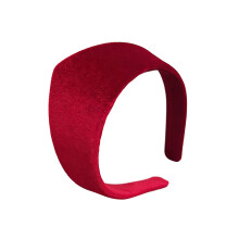 Stijlvolle Pleuche effen kleur spons haarband, verstelbaar,-Rood