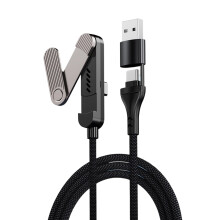 65W snellaadsnoer met ergonomische schuine stekker en-Zwart