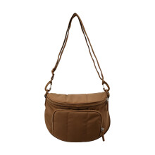 Elegante nylon crossbodytas met verstelbare riem voor-bruin