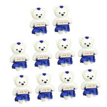 10PCS Beflockung Schaum Bär Puppe Plüsch Tier Puppe Mit-Blau