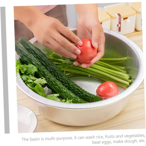 Smooth Edge Large Aluminum Pot Vegetable Washing Basin Kitchen Accessory 2