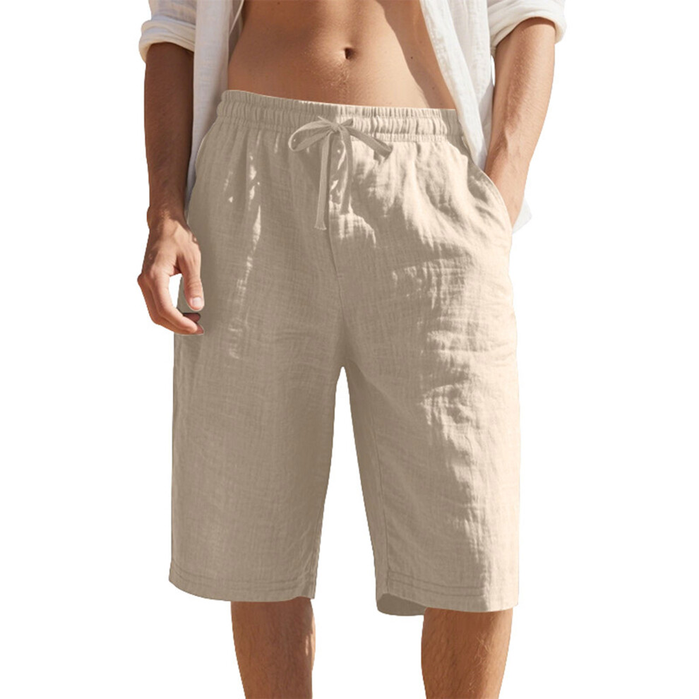 Men's Casual Lightweight Shorts Waist Drawstring-Khaki M