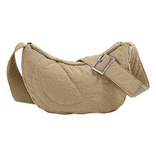 Übergroße Umhängetasche aus weichem Nylon für Damen,-Khaki