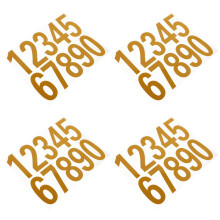 4Sets Waterproof Reflective Number Stickers Yellow Pet for House