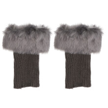 1Pair Women’s Winter Dark Grey Acrylic Leg Warmers Warm Stockings