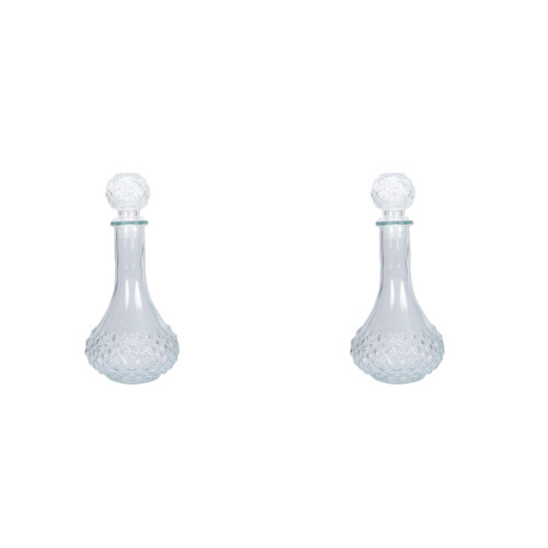 2Pcs Mild Glass Wine Decanter Transparent Creative Home Bar Accessory