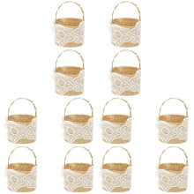 12 Stuks Kinder Cadeauzakjes Bloemenmandje Snoepopbergzak