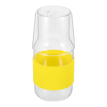1Set Nightstand Glass Water Pitcher with Lid and Drinking Glass