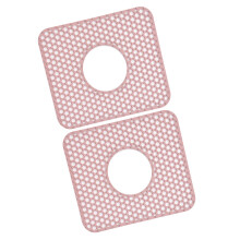 2 Superior Sink Base Mats Including Water Drain Openings-Pink