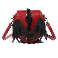 Trendy Leather Crossbody Purses with Adjustable-Red