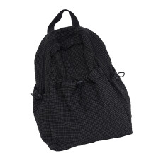 Checkered Print Nylon Backpack With Ergonomic Shoulder-Black