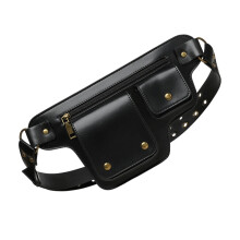 Fashion Waist Packs Bag with Adjustable Strap,Zipper-Black