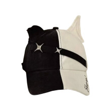 2000S Creative Cats Ear Baseball Cap with-Black and white spel