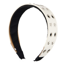 Unisex zwart PU lederen hoofddeksels Punk gotische stijl-Wit