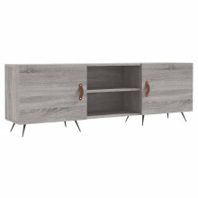Mobile TV - HELLOSHOP26 - 150x30x50 cm - Sonoma grigio - Pannelli di particelle - Ripostiglio 4 scomparti