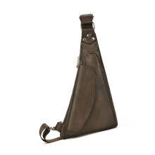 Sac à bandoulière d'été léger en PU avec sangle-marron foncé