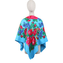 Veelzijdige sjaal met franjes, zacht polyester,-Hemelsblauw