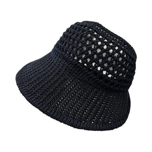 Cotton Summer Sun Hat With Ventilated Design Foldable-Black