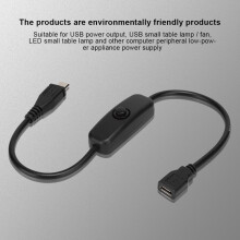 Micro USB Extension with On/Off Switch 0.9ft