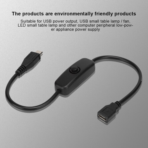 Micro USB Extension with On/Off Switch 0.9ft