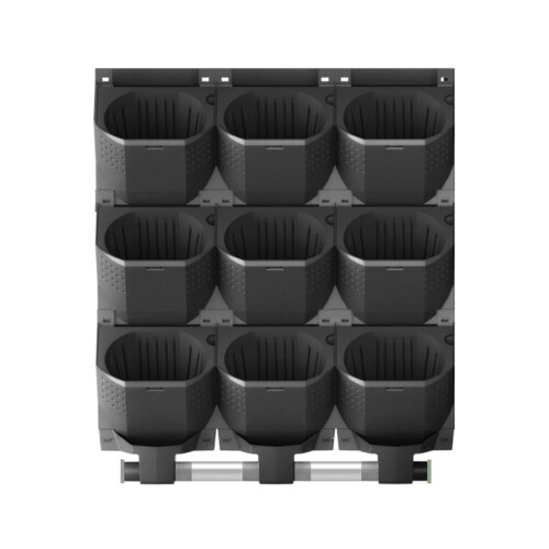 Vertical Wall Planter for Indoor  Outdoor Plastic Pots-Black