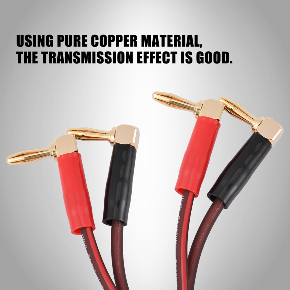 Hi-Fi 1M Right Angle Speaker Cable Pure Copper Gold 7340572511812