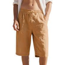 Men's Casual Lightweight Shorts Waist Drawstring-Yellow L