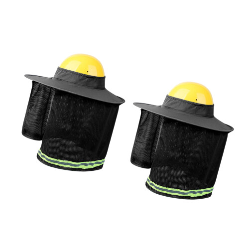 2 Stück Schutzhelm-Sonnenblenden mit reflektierenden-Schwarz