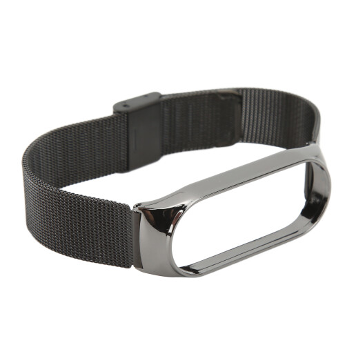Black Stainless Steel Strap Compatible with Mi