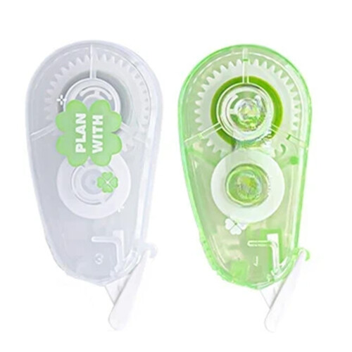 2Pcs Beige Correction Tape For Smooth Ergonomic Writing-Green