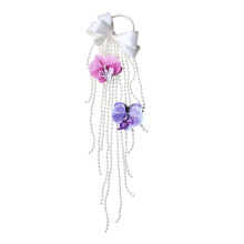 Everlasting White Phalaenopsis Bridal Flower Bouquet-purpl pink
