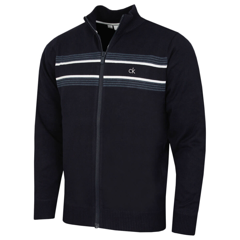 Calvin Klein (Xxxxl, Navy) Mens 2026 Chester Lined Soft Full Zip Golf Sweater Blue