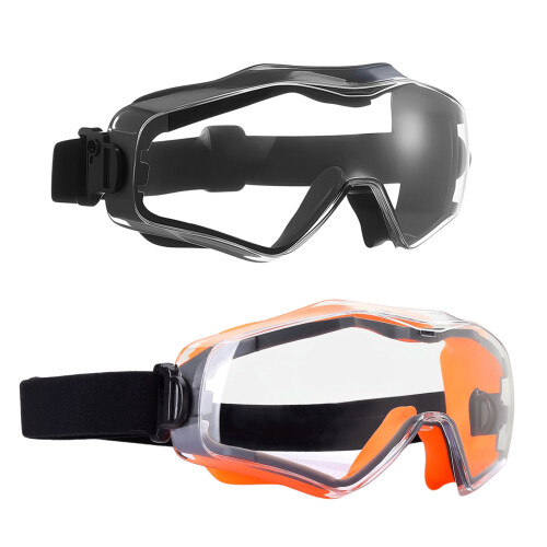 Clear View Safety Glasses Goggles For Over Spectacles-Black 1