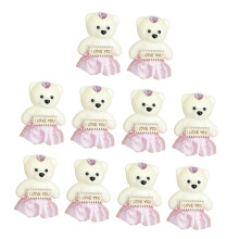 Ours en peluche floqué en mousse, 10 pièces, jouet figurine-Rose