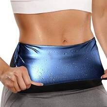 Waist Trimmer Belt Stretchy Sweat Belt Waist-Black and blue XXL
