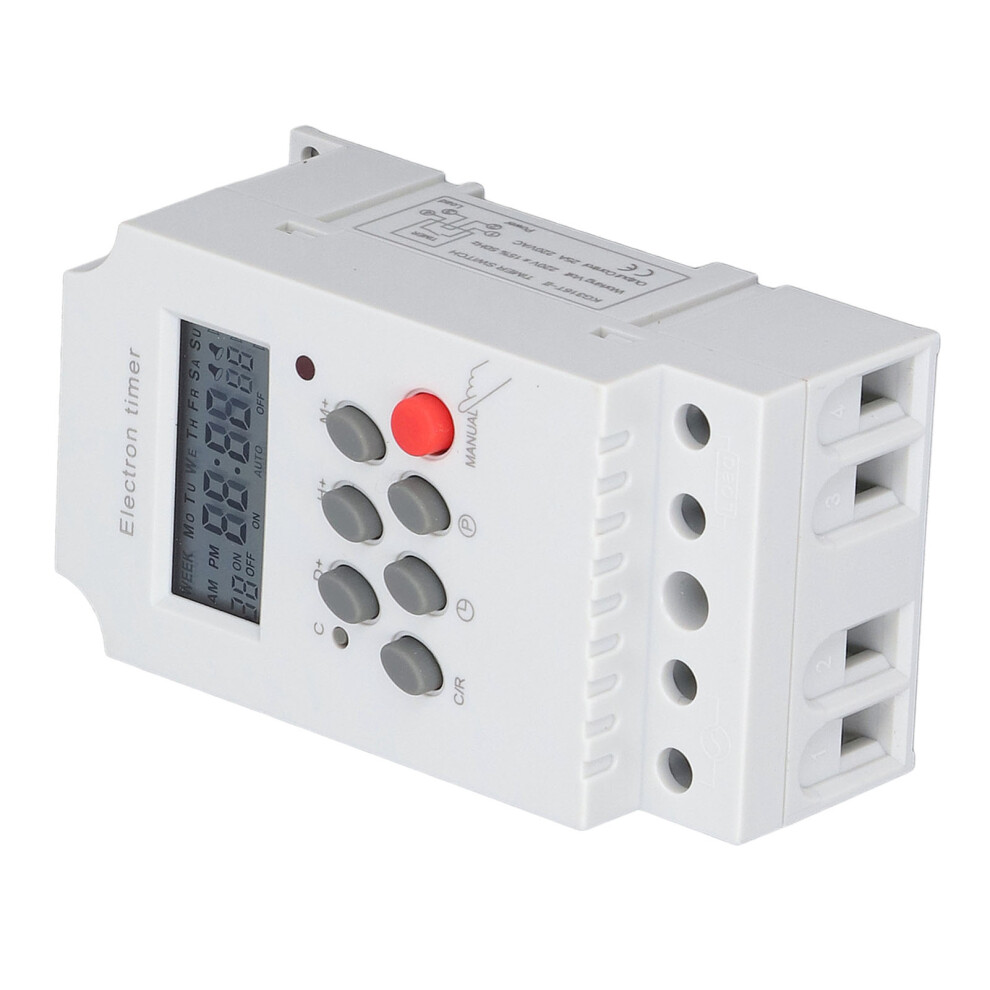 DIN Rail LCD Timer Switch 16 On/Off