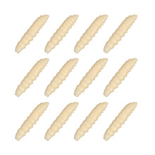 Pack of 12 Glow Floating Bread Worm Lures Soft Baits For-Beige