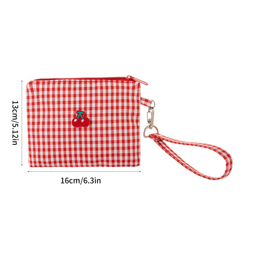 Plaids Makeup Bag with Zipper Make Up Pouch Small Cosmetic Case 2