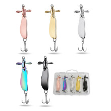 5cm 10g Fishing Spoons Lures Curved Metal Fishhooks Trouts