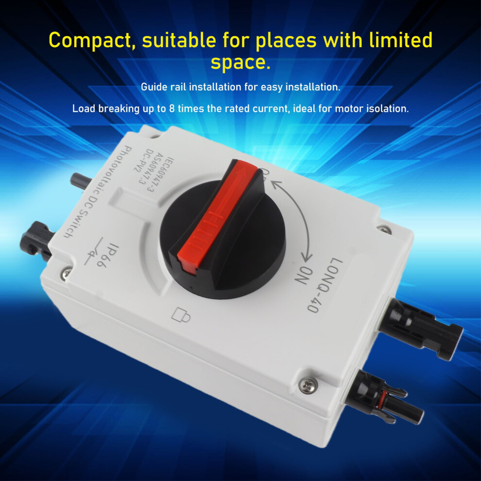 IP66 4P DC Disconnect Switch 1200V 40A