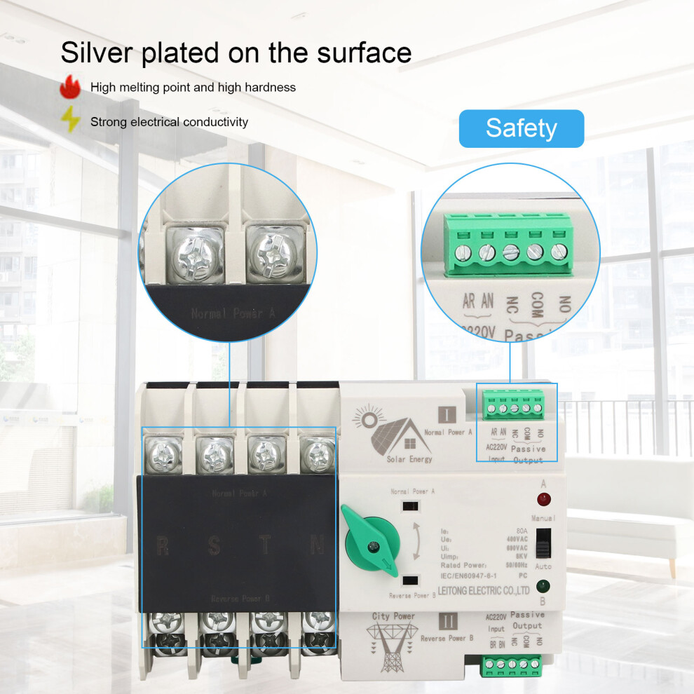 80A 4P Auto Transfer Switch 220V