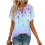 Women's Short Sleeve V-Neck  Blouses, Work Blouses,-Sky Blue S 1
